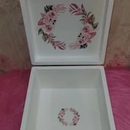 جعبه چوبی باکس لوازم آرایش دو عددی شیکوپاژ — تصویر ۵