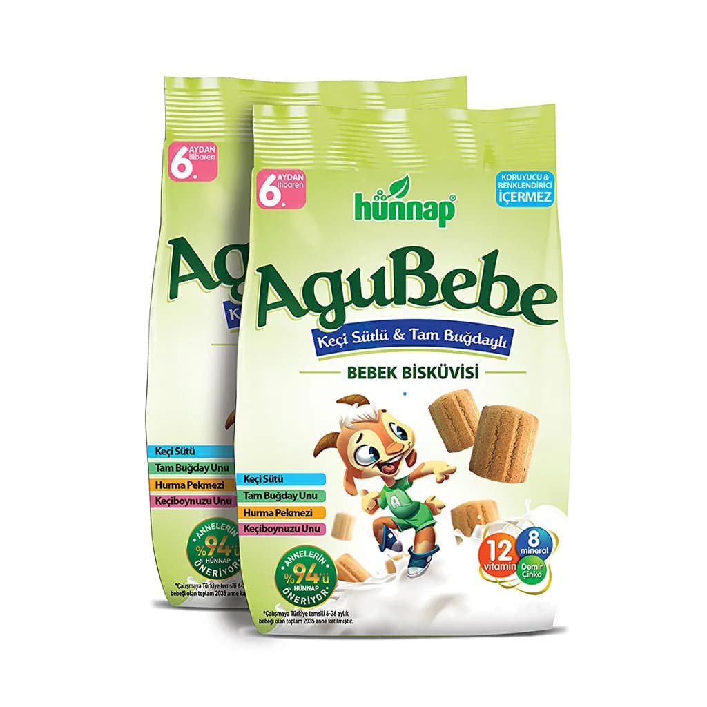 بیسکویت کودک هوناپ شیر بز 6+ماه 400گرم AguBaby — تصویر ۳