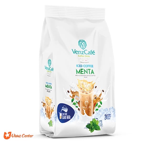 پودر مخلوط قهوه فوری ونز کافه با طعم نعناعی مدل Iced Coffee بسته 24 عددی