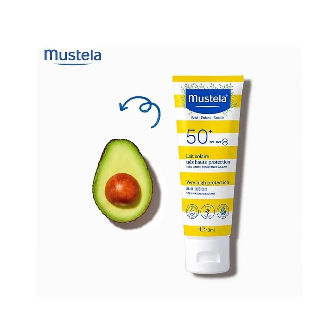 کرم ضد آفتاب ماستلا آووکادو ضد آب SPF50 حجم 40میل Mustela — تصویر ۳