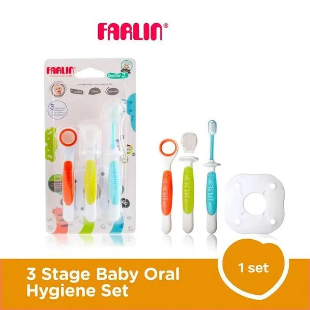 ست مسواک فارلین 3تایی بهداشت دهان و ماساژ لثه 3مرحله ای Farlin — تصویر ۲