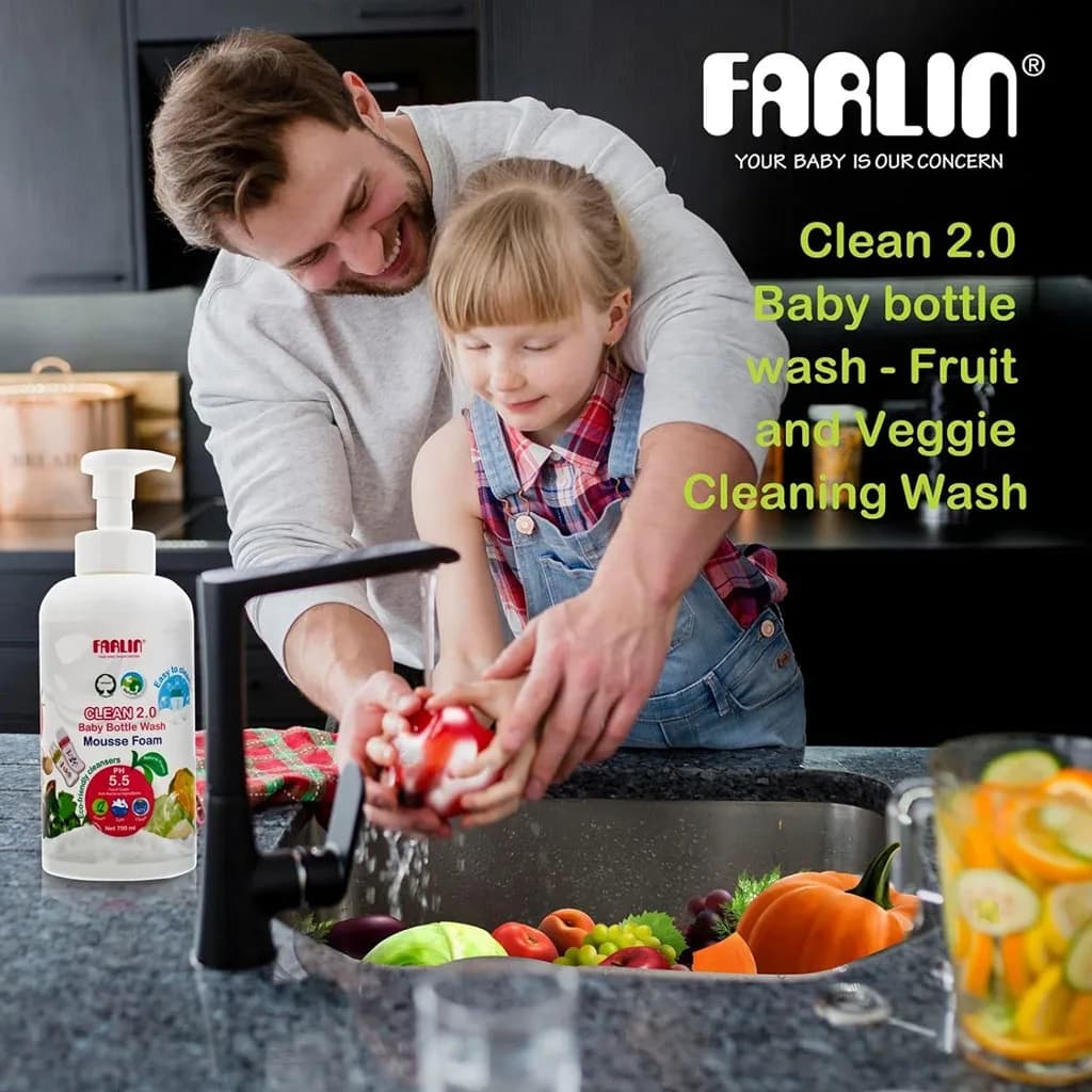 مایع استریل شیشه شیر فارلین 750ml پمپی Farlin — تصویر ۳