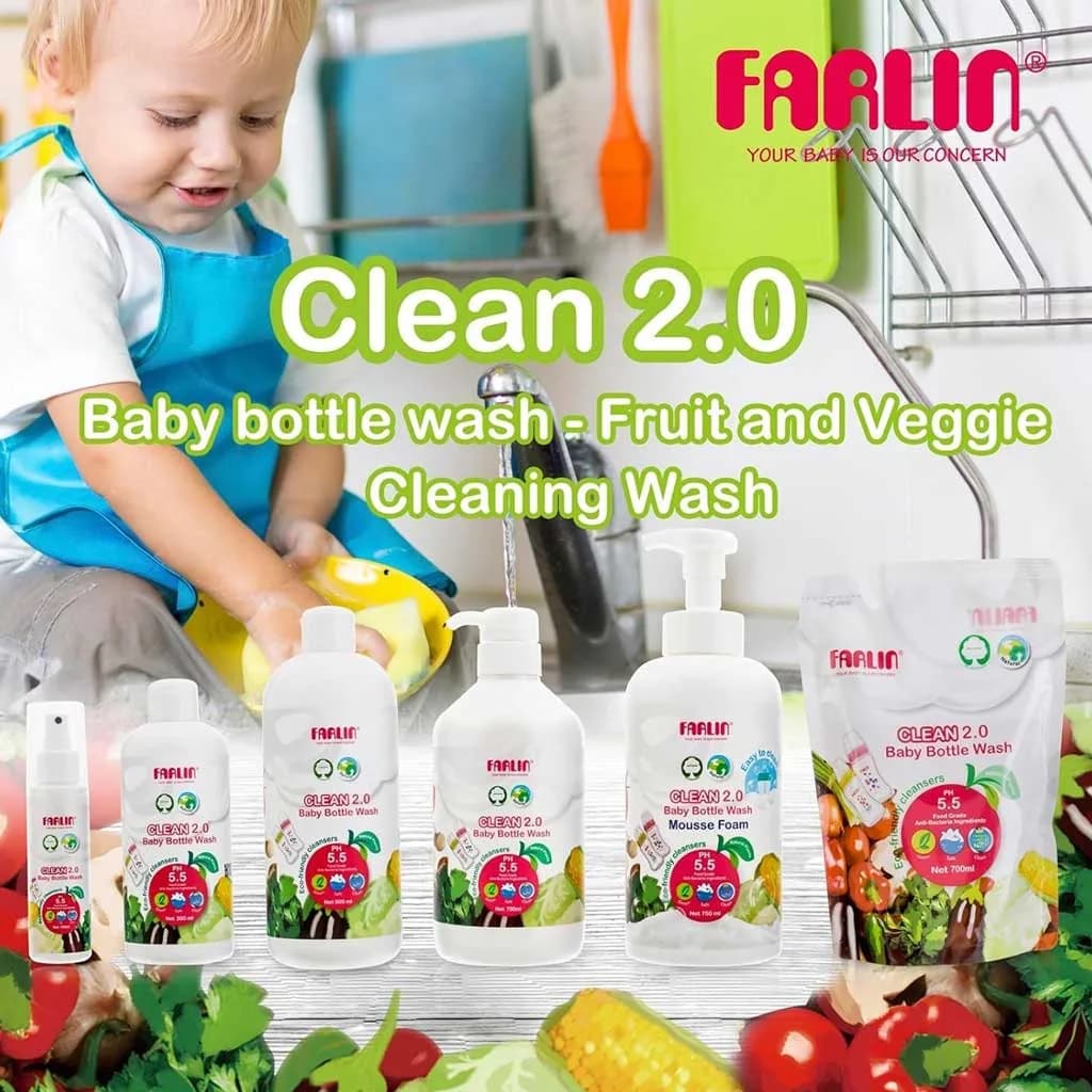 مایع استریل شیشه شیر فارلین 700ml پاکتی Farlin — تصویر ۷