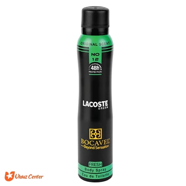 اسپری بدن Bocavel مدل Lacoste Green حجم 200 میل
