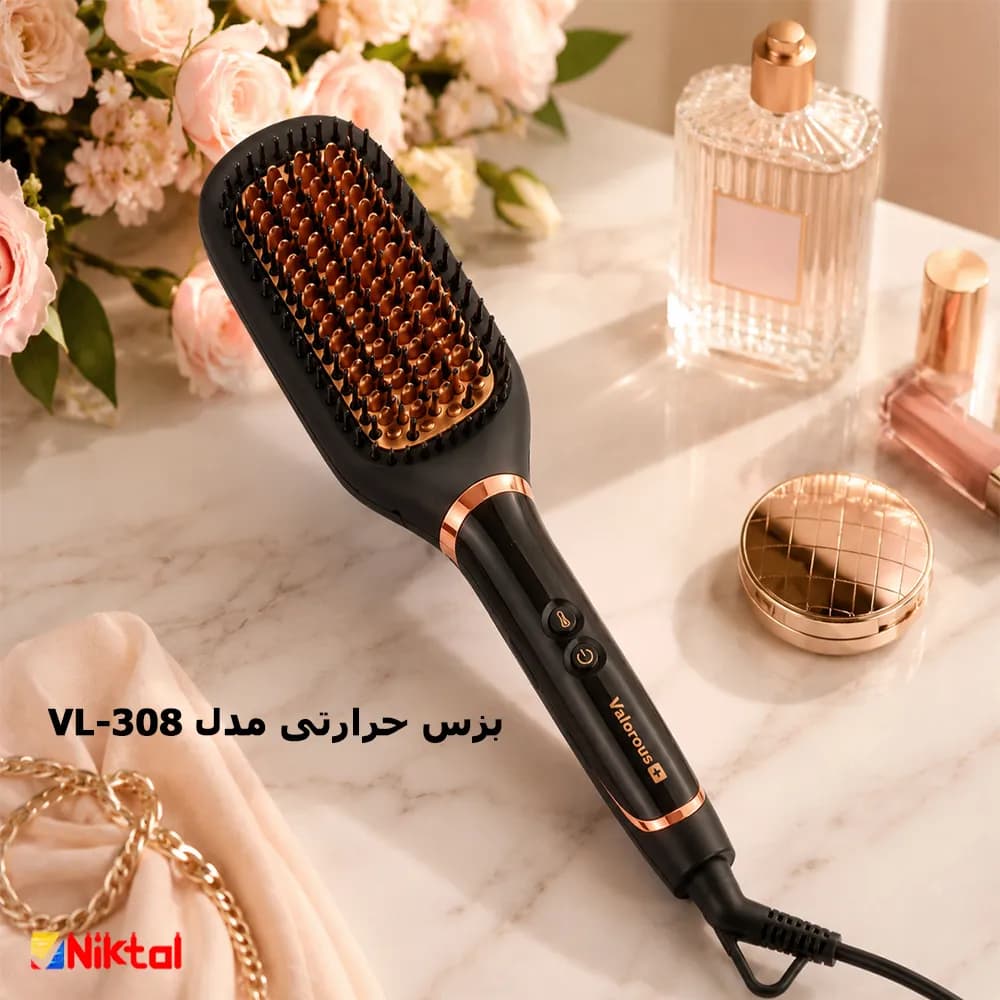 برس حرارتی ولروس مدل VL-308 | صفحه سرامیکی پیشرفته،کابل گردان 360 درجه — تصویر ۳