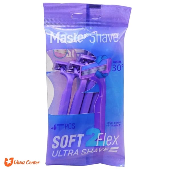 خودتراش دو تیغه Master Shave مدل Soft 2 Flex بسته 4 عددی