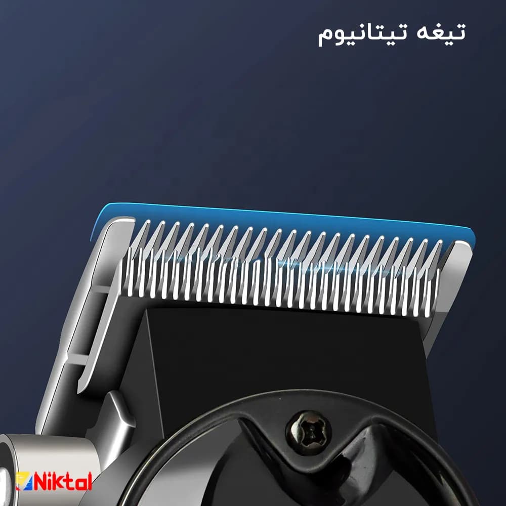 ماشین اصلاح خط زن دیجیتال ولروس مدل VL-126 | موتور مگنتی 13000 دور و تیغه تیتانیومی — تصویر ۵