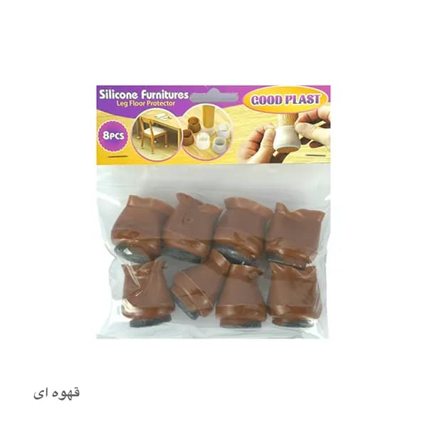 صدا گیر و محافظ پایه مبل و صندلی سیلیکونی نمددار 8 تایی سایز کوچک — تصویر ۳