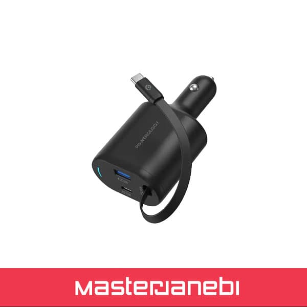 شارژرفندکی 70 وات با کابل پاورولوژی Powerology Car Charger 70W PCCSR018