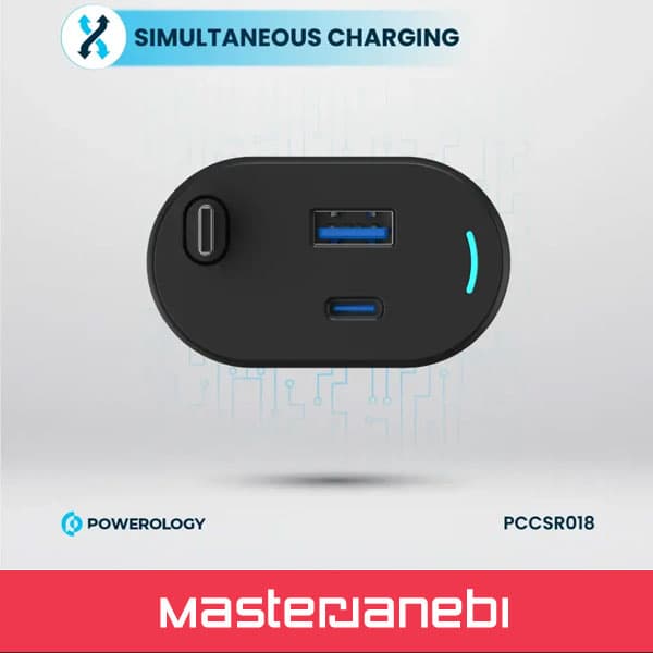 شارژرفندکی 70 وات با کابل پاورولوژی Powerology Car Charger 70W PCCSR018 — تصویر ۶