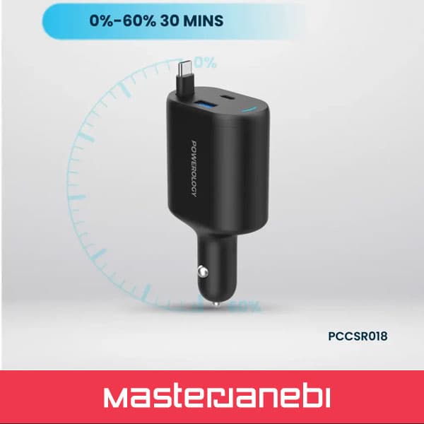 شارژرفندکی 70 وات با کابل پاورولوژی Powerology Car Charger 70W PCCSR018 — تصویر ۷