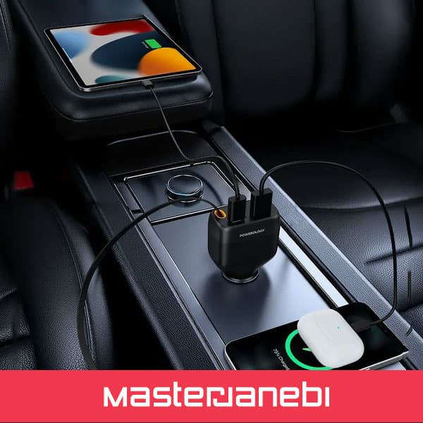 شارژر فندکی 81وات پاورولوژی Powerology Cyber Car Charger PCCSR027BK — تصویر ۳