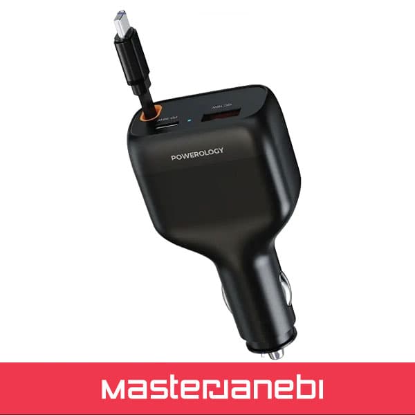 شارژر فندکی 81وات پاورولوژی Powerology Cyber Car Charger PCCSR027BK