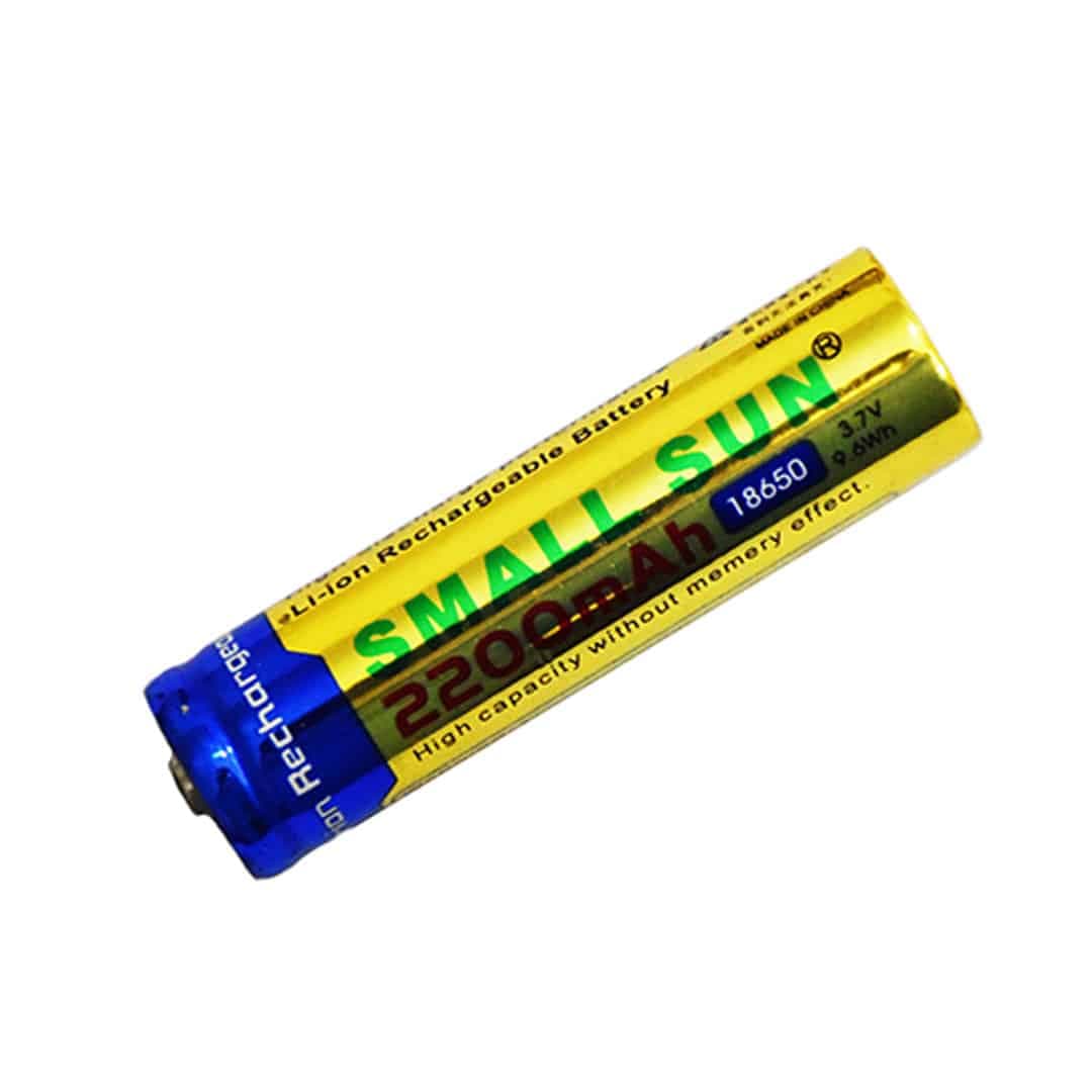 باتری لیتیوم یون 3.7V سایز 18650 2200mAh مارک Small Sun طلایی