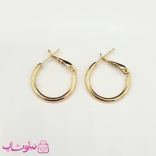 گوشواره حلقه ای دخترانه ژوپینگ طلایی قطر 2.5 سانت کد 2091
