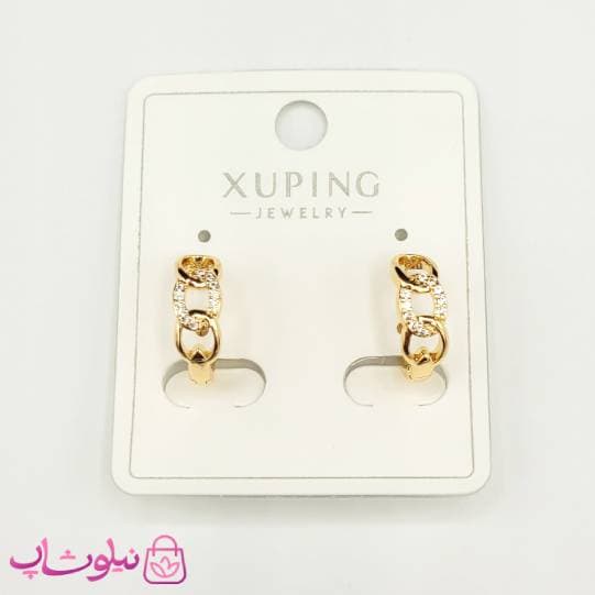 گوشواره حلقه ای کارتیه ژوپینگ نگیندار ظریف کد 1291 — تصویر ۲