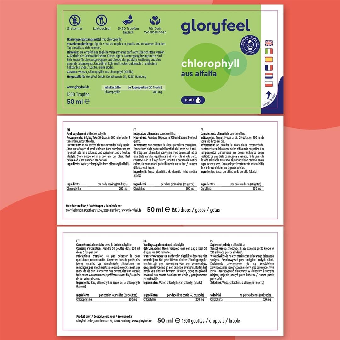 کلروفیل مایع گلوری فیل مدل Chlorophyll Alfalfa حجم 30 میلی لیتر — تصویر ۲