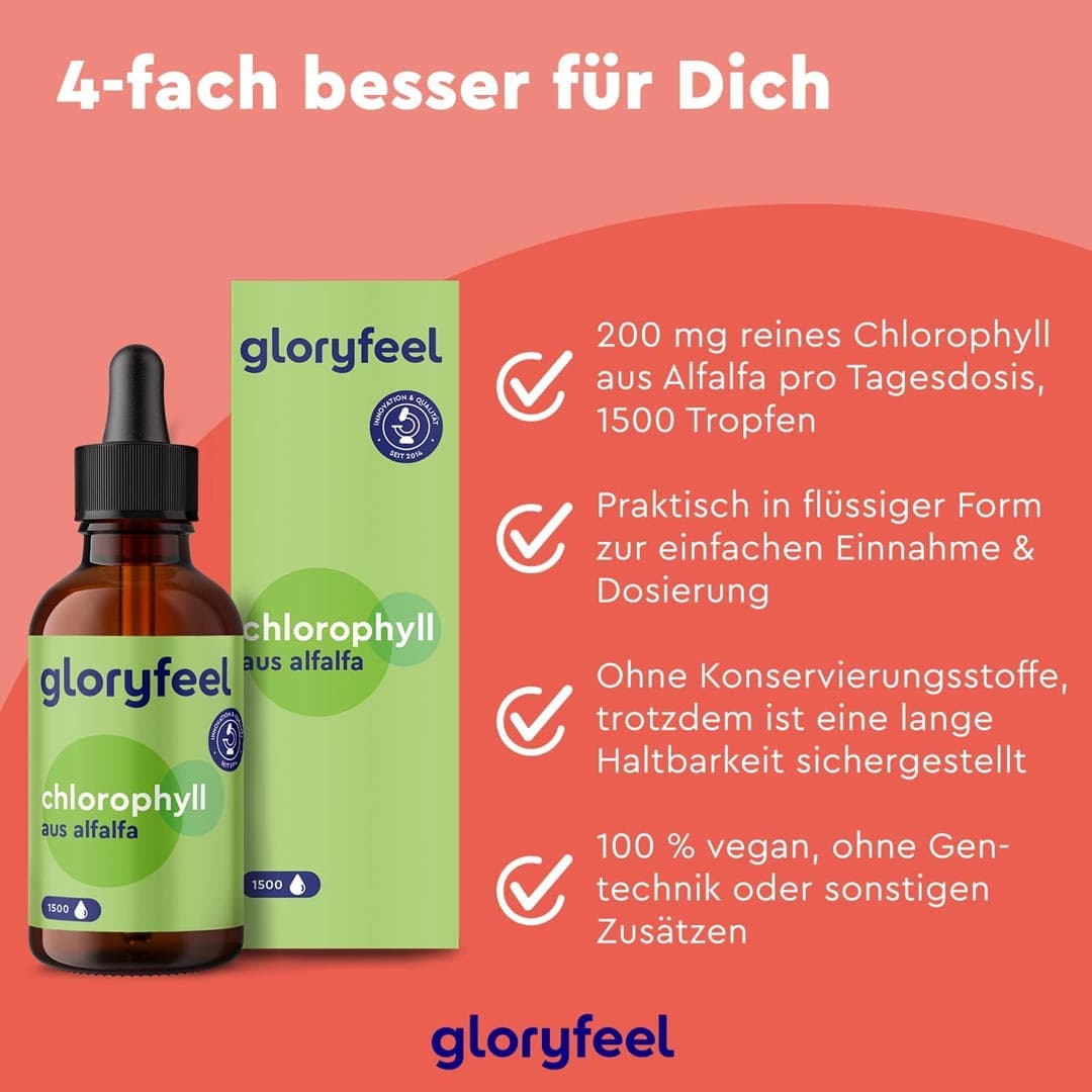 کلروفیل مایع گلوری فیل مدل Chlorophyll Alfalfa حجم 30 میلی لیتر — تصویر ۳