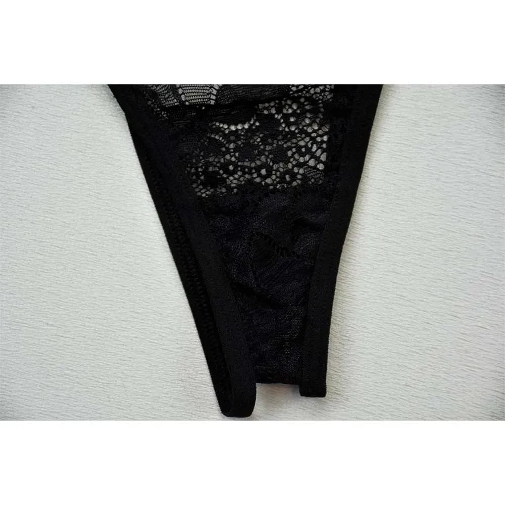 شورت فانتزی زنانه دانتل مشکی سایز XL کد 11566 — تصویر ۳