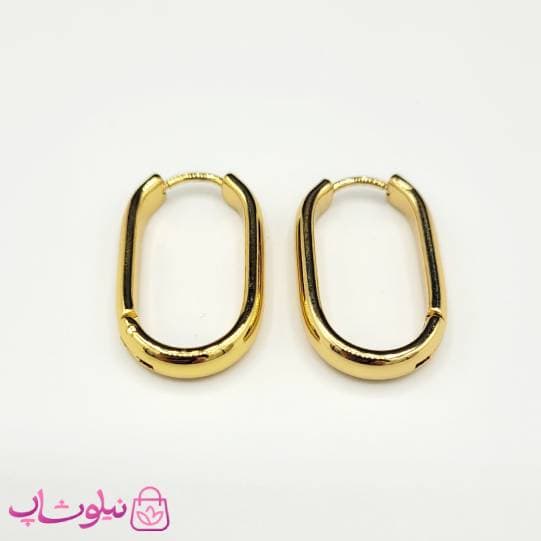 گوشواره زنانه ساده مدل بیضی شکل کد 1193