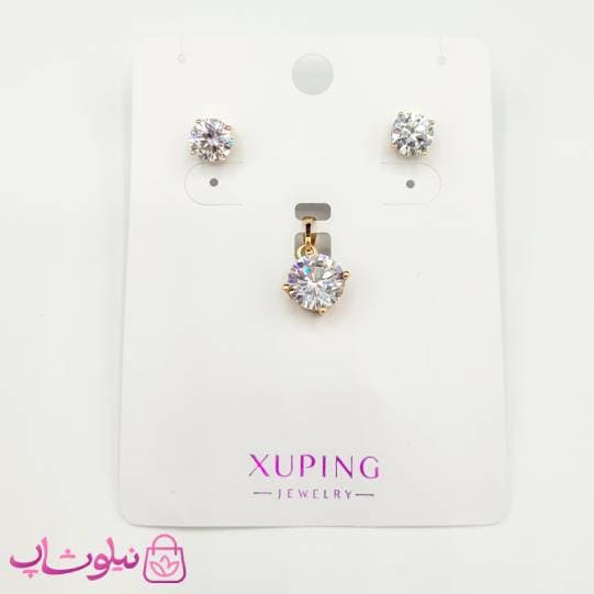 نیم ست زنانه مینیمال ژوپینگ مدل نگین دایره سفید کد 420 — تصویر ۲