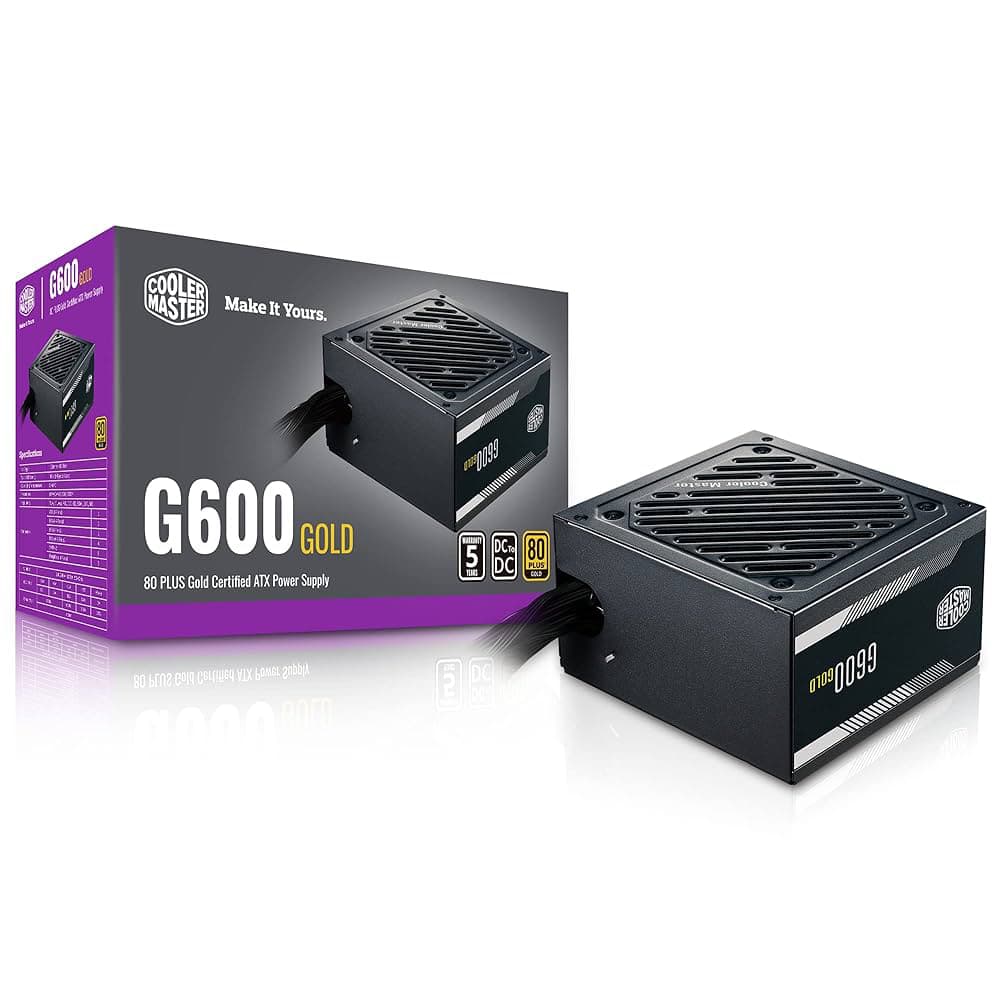 منبع تغذیه کامپیوتر کولر مستر مدل Cooler Master G600 GOLD کارکرده