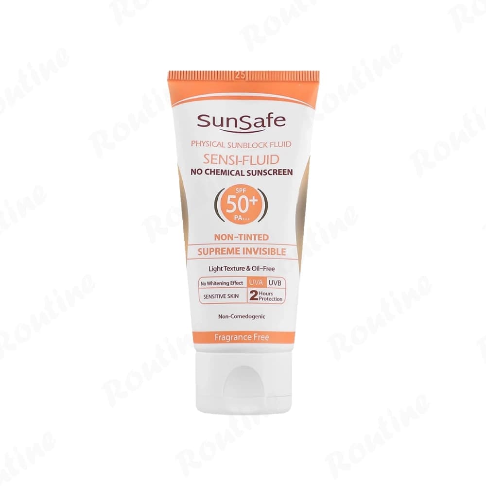 فلوئید ضدآفتاب فیزیکال SPF 50 پوست حساس و مستعد قرمزی سان‌سیف