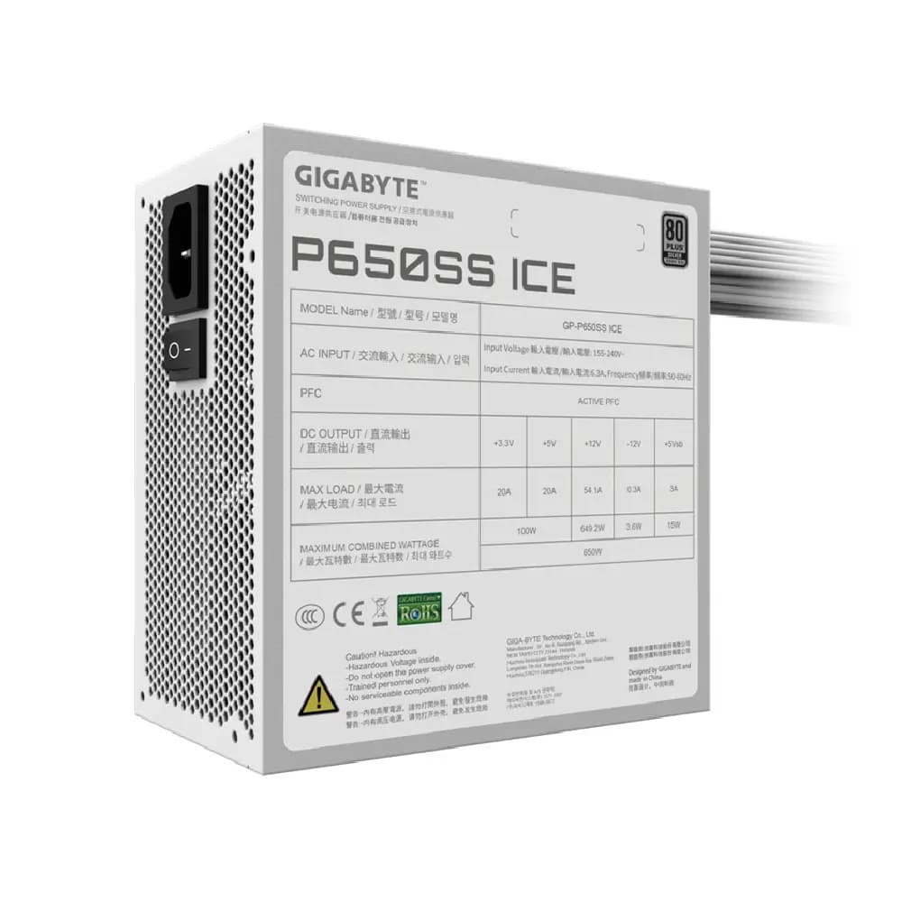 منبع تغذیه گیگابایت P650SS ( Silver ) — تصویر ۲