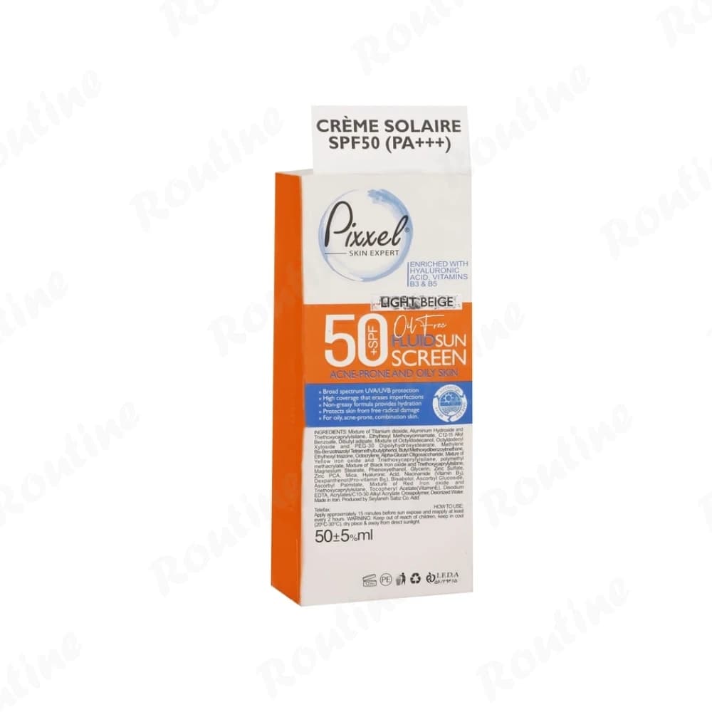 کرم ضدآفتاب SPF 50 پوست چرب و آکنه‌ای بژ روشن پیکسل — تصویر ۲