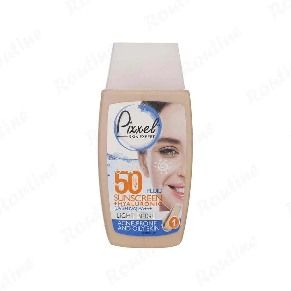 کرم ضدآفتاب SPF 50 پوست چرب و آکنه‌ای بژ روشن پیکسل