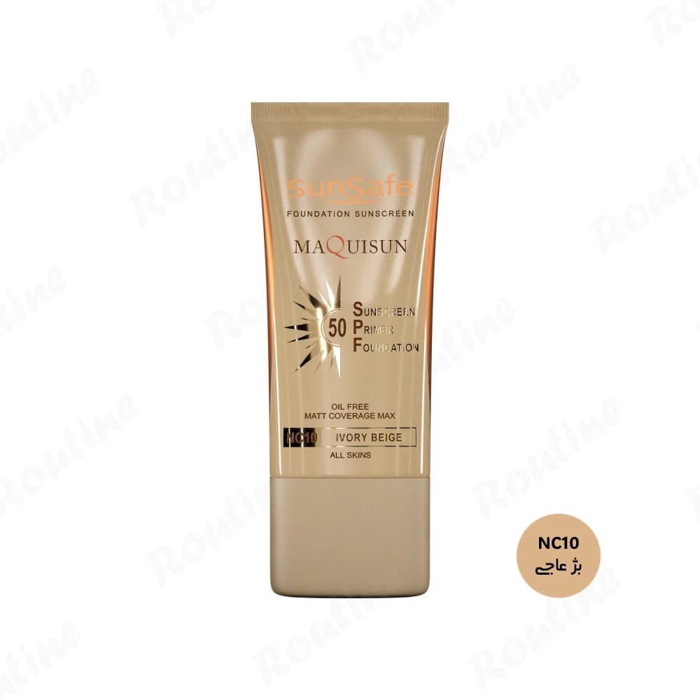 کرم ضدآفتاب فاقد چربی SPF 50 بژ عاجی سان سیف 40 میلی‌لیتر