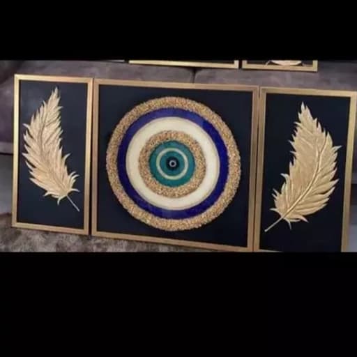 تابلو نقاشی برجسته چشم و نظر سه تکه