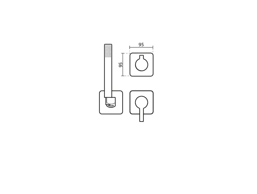 شیر حمام توکار kwc مدل متیس تیپ 3 — تصویر ۲