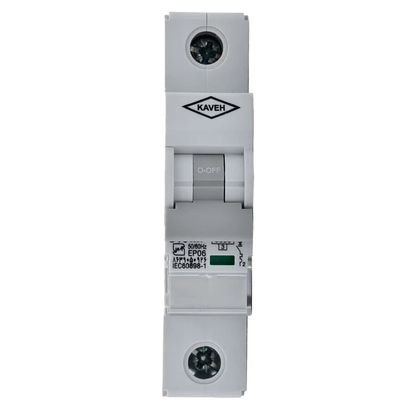 فیوز مینیاتوری تک فاز 25 آمپر کاوه مدل C25-EP06 کد k15700 — تصویر ۲