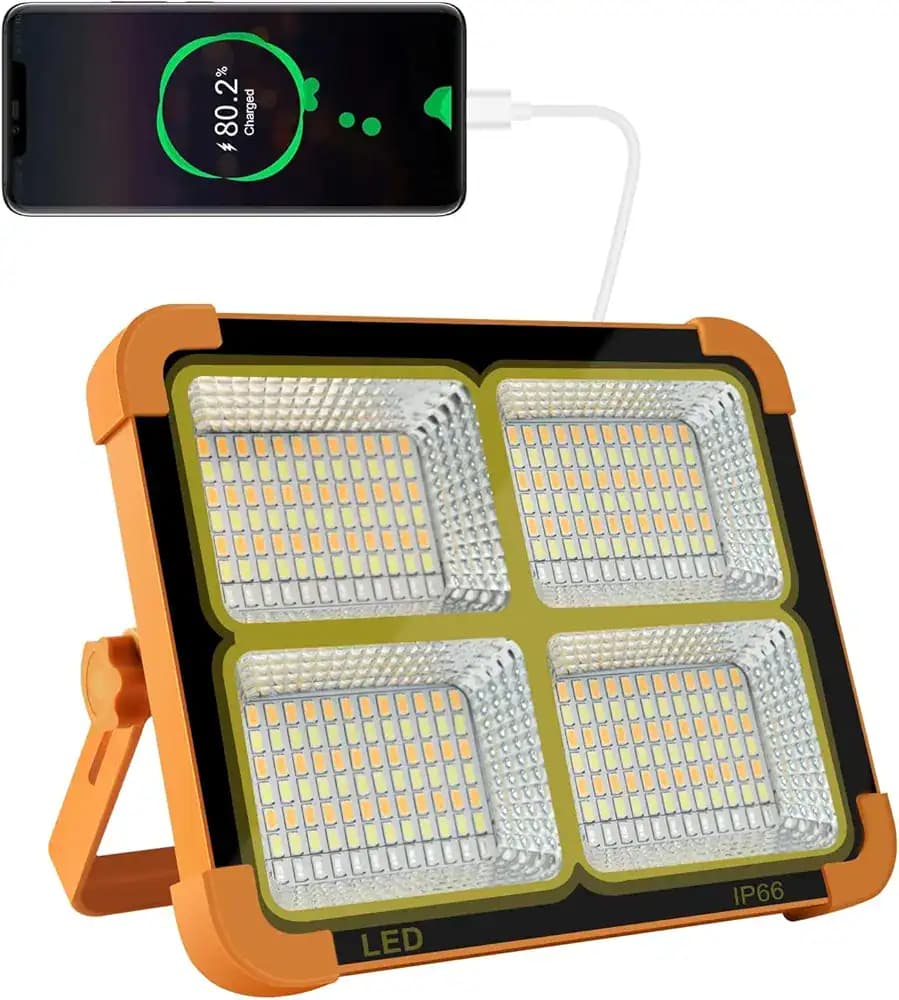 پروژکتور LED شارژی سولار پنل خورشیدی HG-66 — تصویر ۲