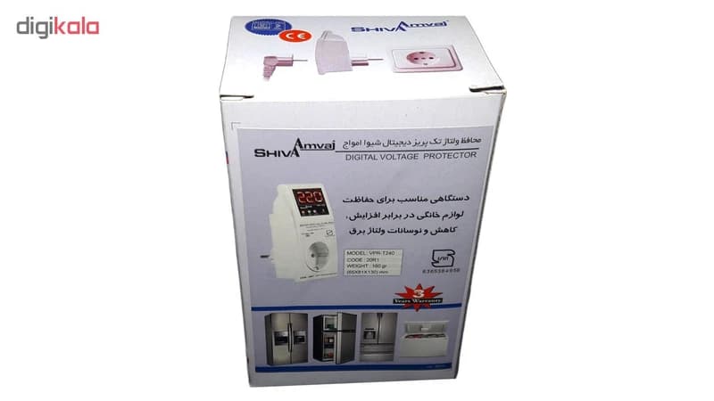 محافظ ولتاژ دیجیتال شیوا امواج مدل VPR-T240 کد k14238 — تصویر ۲