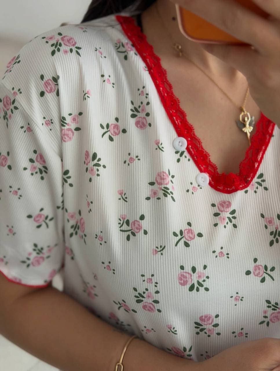 ست دوتیکه راحتی تیشرت و شلوار پنبه ای دخترانه و زنانه کد 7532 — تصویر ۲
