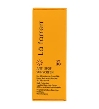 کرم ضدآفتاب و ضدلک SPF 30 بی رنگ پوست چرب و مستعد آکنه لافارر