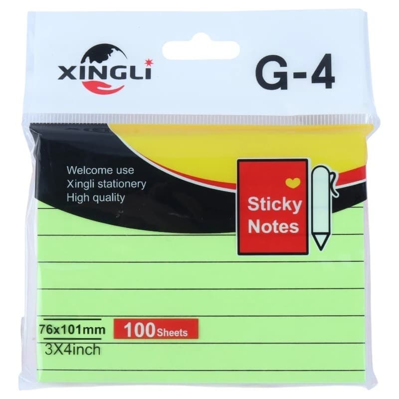 کاغذ یادداشت چسب دار رنگی Xing Li G-4 7.6*10.1cm بسته 100 برگی — تصویر ۲