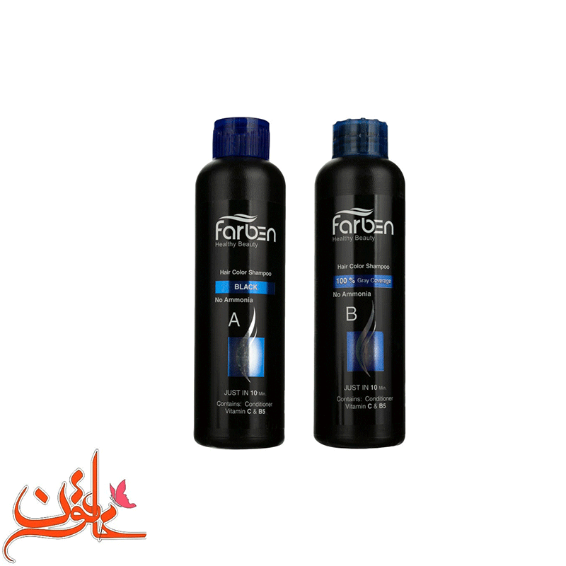 شامپو رنگ مو مردانه فاربن شماره 1.0 مشکی Farben Hair Color Shampoo — تصویر ۲