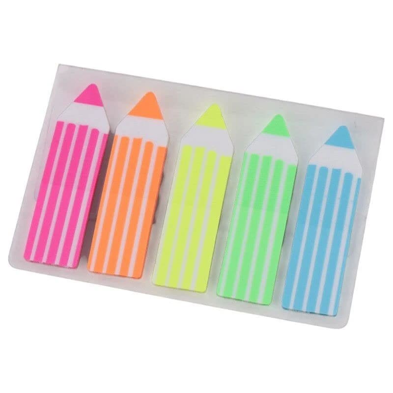 کاغذ یادداشت چسب دار طرح مداد Jinxln P01-2 4.5*1.2cm بسته 5 عددی