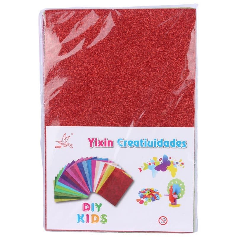 فوم رنگی اکلیلی چسب دار Yixin Diy Kids A4 بسته 10 عددی — تصویر ۲