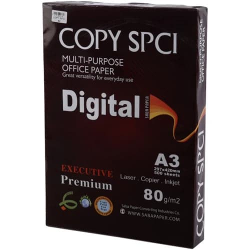 کاغذ A3 کپی SPCI دیجیتال 80 گرم بسته 500 عددی — تصویر ۳