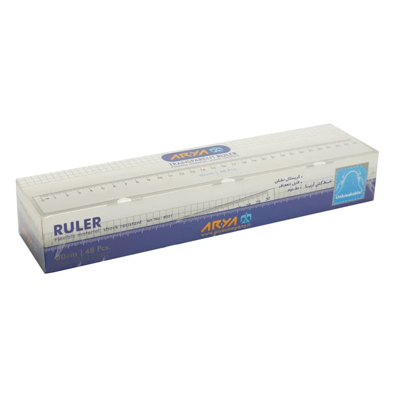 خط کش پلاستیکی آریا Arya 8031 30cm بسته 48 عددی — تصویر ۲