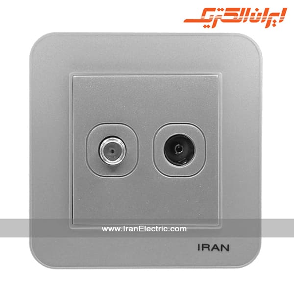 پریز آنتن دوتایی TV-SAT ارس نقره ای — تصویر ۲
