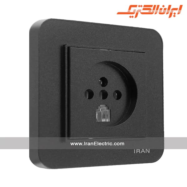 پریز تلفن دوکاره ارس مشکی