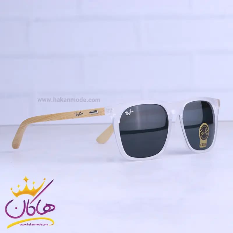 عینک آفتابی مردانه ری بن فریم سفید مات RB 8306/1 — تصویر ۴