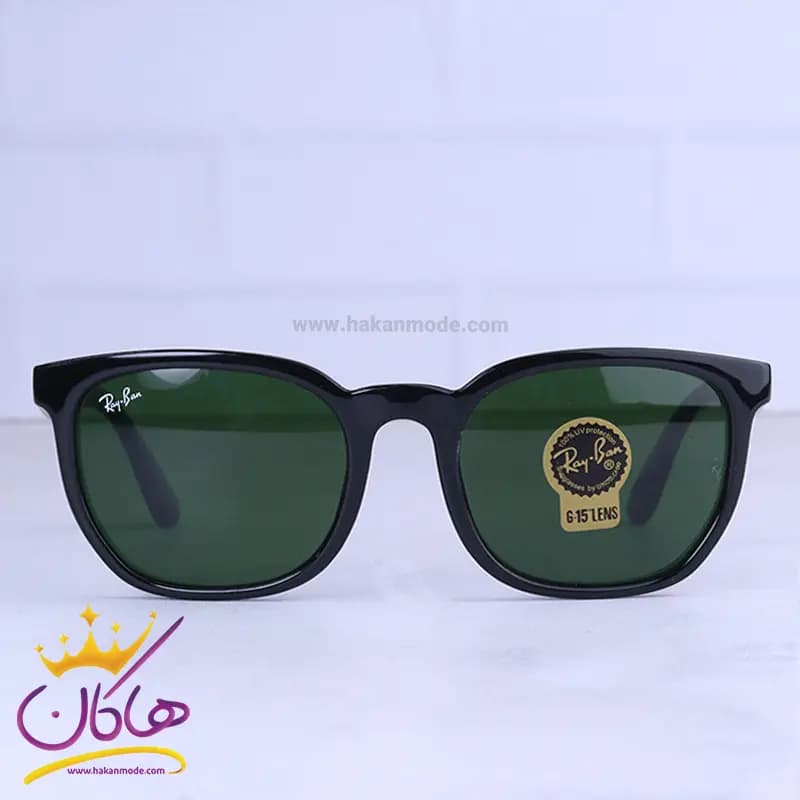 عینک آفتابی زنانه ری بن مشکی شیشه سبز RB 43901/1