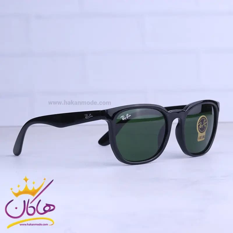 عینک آفتابی زنانه ری بن مشکی شیشه سبز RB 43901/1 — تصویر ۴