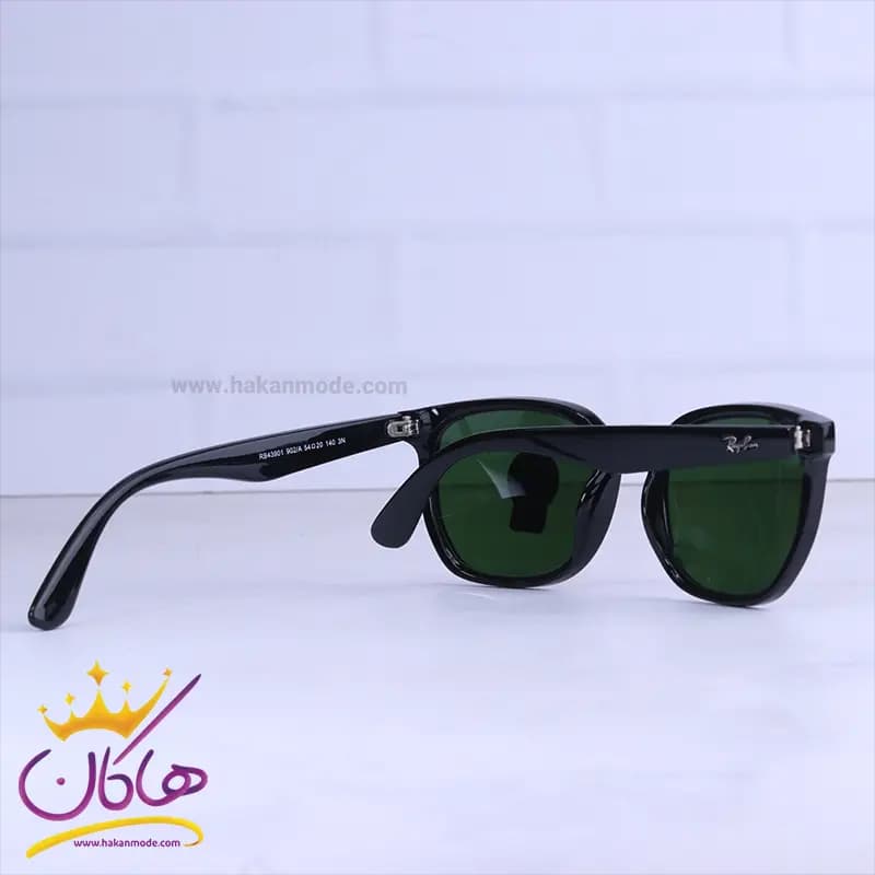 عینک آفتابی زنانه ری بن مشکی شیشه سبز RB 43901/1 — تصویر ۳